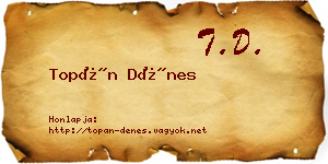 Topán Dénes névjegykártya